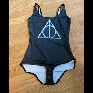 Black Milk Harry Potter Always logo swimsuit Med